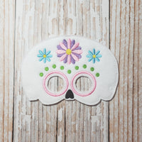 Sugar Skull Mask Embroidery Design - SET OF 4 Masks - 5x7 6x10