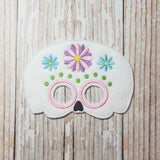 Sugar Skull Mask Embroidery Design - SET OF 4 Masks - 5x7 6x10