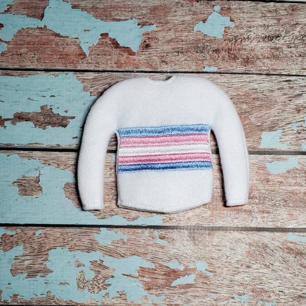 Elf Sweater ITH Design - 5 Stripe Pride Flag In the Hoop Embroidery Design - 5x7 Only
