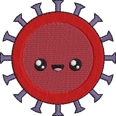 Covid-19 Virus (coronavirus) Embroidery Design - 4x4