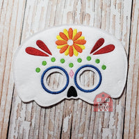 Sugar Skull Mask Embroidery Design - SET OF 4 Masks - 5x7 6x10