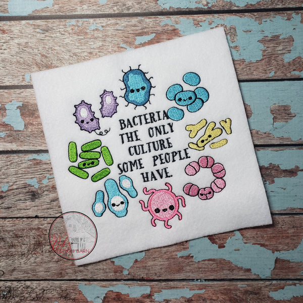 Cute Bacteria Culture Embroidery Design - 6 sizes