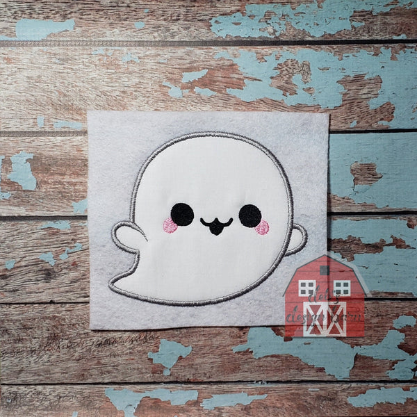 Cute Halloween Ghost Applique Embroidery Design - 4x4 5x7 6x10