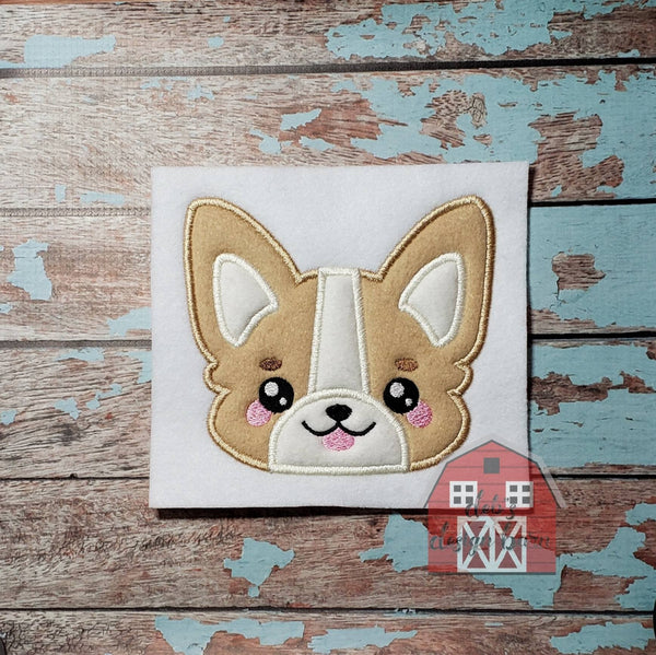 Corgi Applique Embroidery Design - 4x4 5x7