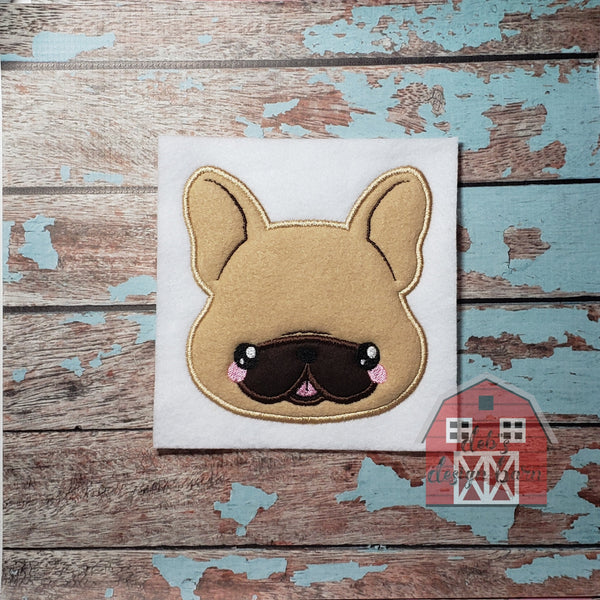 French Bulldog "Frenchie" Applique Embroidery Design - 4x4 5x7 6x10