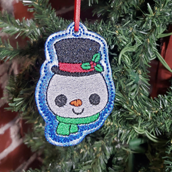 Snowman Christmas Tree Ornament ITH Project - 4x4
