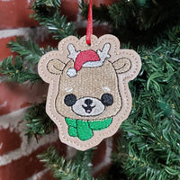 Reindeer Christmas Tree Ornament ITH - 4x4