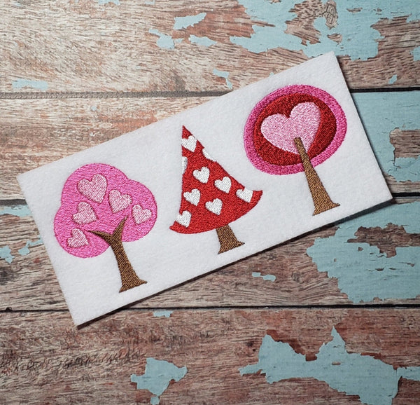Valentine Trees Embroidery Design - 5x7 6x10