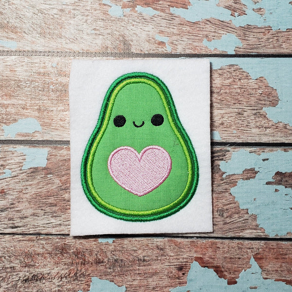 Cute Valentine Avocado Embroidery Design - 4 sizes