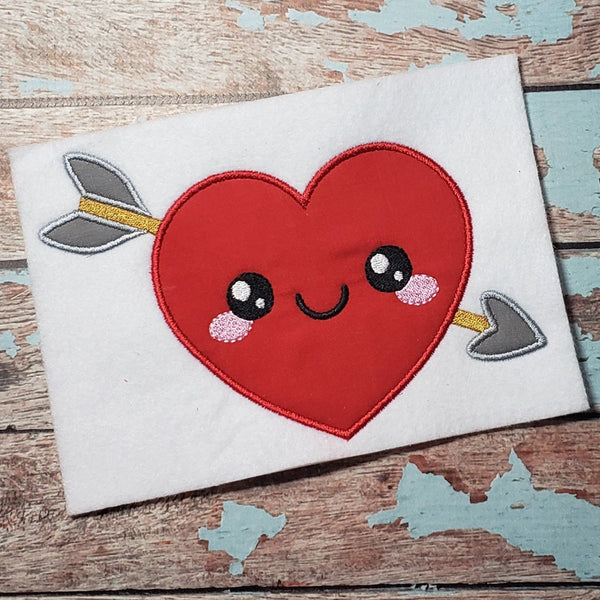 Stabby Heart Applique Embroidery Design - Instant Download