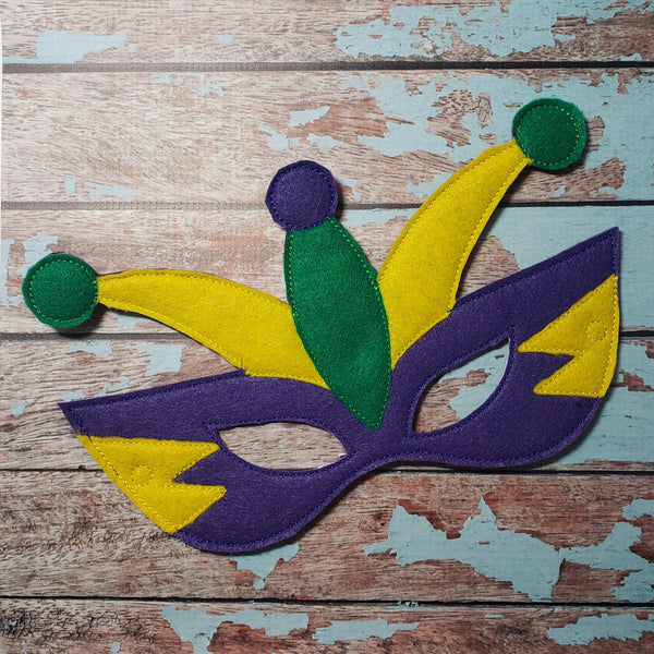 Mardi Gras Mask In the Hoop Embroidery Design - 5x7 6x10