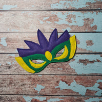 Mardi Gras Mask In the Hoop Embroidery Design - 5x7 6x10