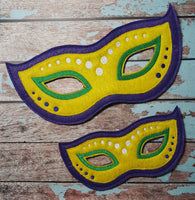 Mardi Gras Mask In the Hoop Embroidery Design - 5x7 6x10