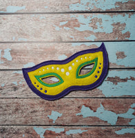 Mardi Gras Mask In the Hoop Embroidery Design - 5x7 6x10