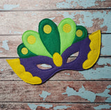 Mardi Gras Mask In the Hoop Embroidery Design - 5x7 6x10