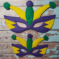 Mardi Gras Mask In the Hoop Embroidery Design - 5x7 6x10