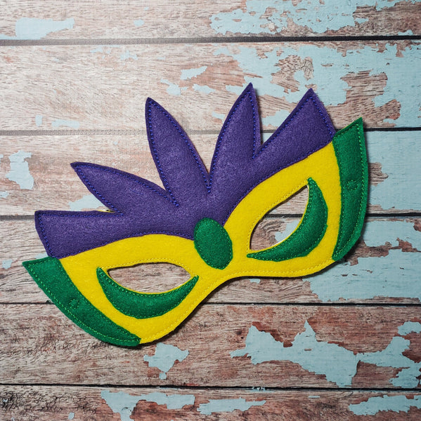 Mardi Gras Mask In the Hoop Embroidery Design - 5x7 6x10