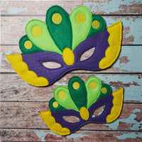 Mardi Gras Mask In the Hoop Embroidery Design - 5x7 6x10