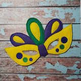 Mardi Gras Mask In the Hoop Embroidery Design - 5x7 6x10