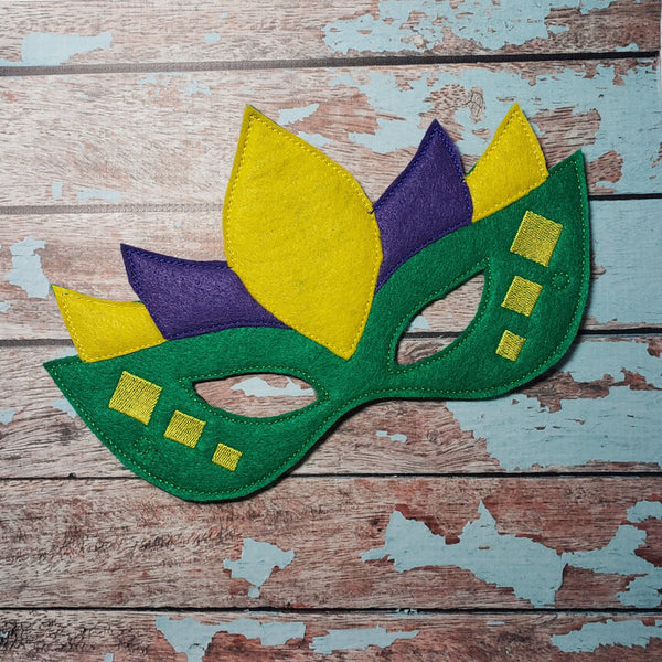 Mardi Gras Mask In the Hoop Embroidery Design - 5x7 6x10